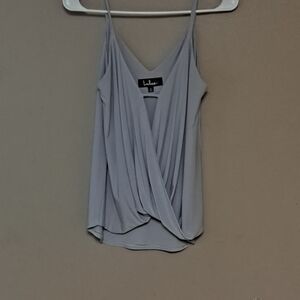 Lulu's Gray Wrap Sleeveless Tank Top
